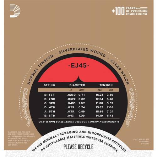 CORDE PER CHITARRA CLASSICA D'ADDARIO EJ45